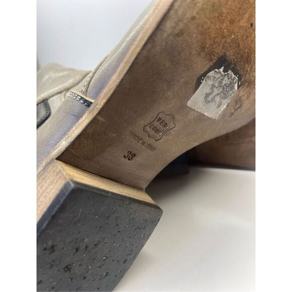 LD Tuttle quality leather Taupe Made in Italy ankle boots Size 38 US 8 - Picture 7 of 11